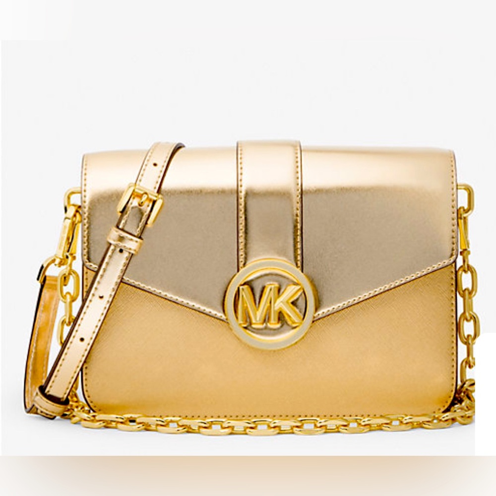 NWT Michael Kors Carmen Metallic Convertible Shoulder Bag. All offers considered